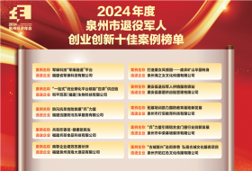 “创业泉城·戎耀刺桐”2024年度泉州市退役军人创业创新十佳案例公布